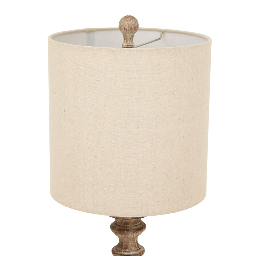 Brown Amalfi table lamp with metallic finish and linen shade for elegant ambient lighting by Sostter at brixbailey.com