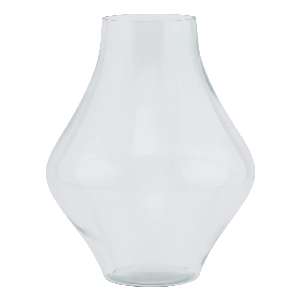Crystal-clear glass vase, 38cm tall, modern apothecary design for floral arrangements, premium transparent decor by Sostter at brixbailey.com