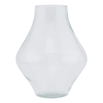 Crystal-clear glass vase, 38cm tall, modern apothecary design for floral arrangements, premium transparent decor by Sostter at brixbailey.com