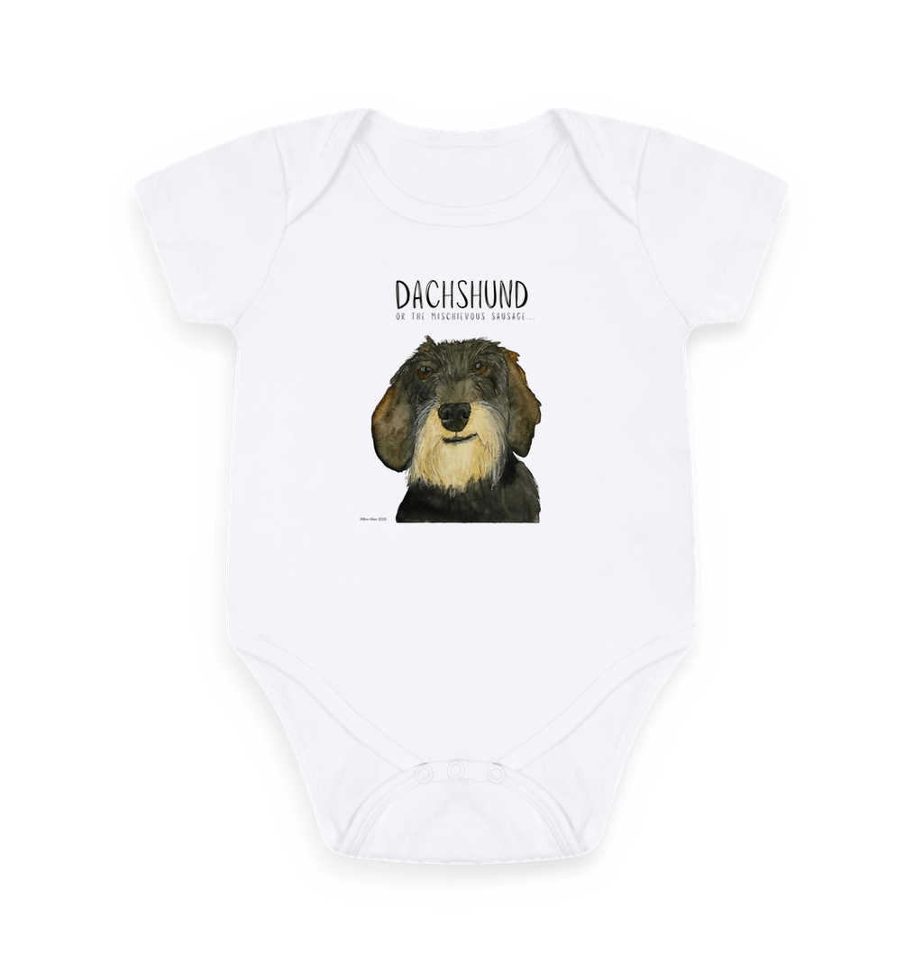Mischievous Hot Dog Baby Bodysuit – Too Cute to Handle! Wire HairedDachshund