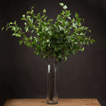 Lifelike green branch spray with lush foliage, 128 cm tall, perfect for vase arrangements, handcrafted artificial greenery by Sostter at brixbailey.com