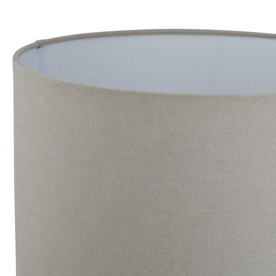 Siena Brown Table Lamp with glazed ceramic base and linen shade in warm grey for elegant home lighting by Sostter at brixbailey.com