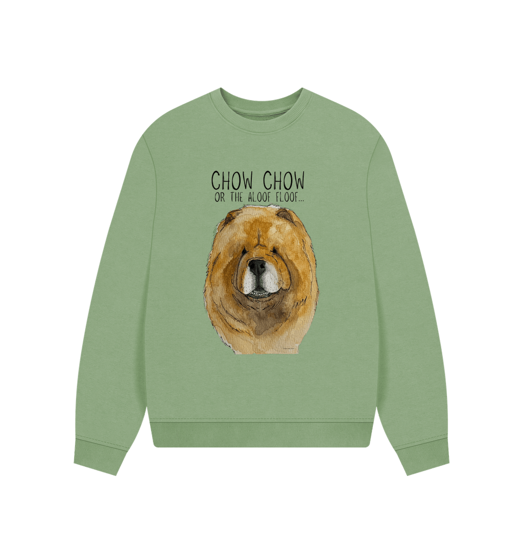 Snuggle in Style – Red Chow Chow Ladies Oversized Sweatshirt!