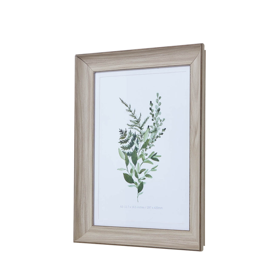 White washed A3 picture frame with distressed finish, solid wood rustic decor for photos or art by Sostter at brixbailey.com