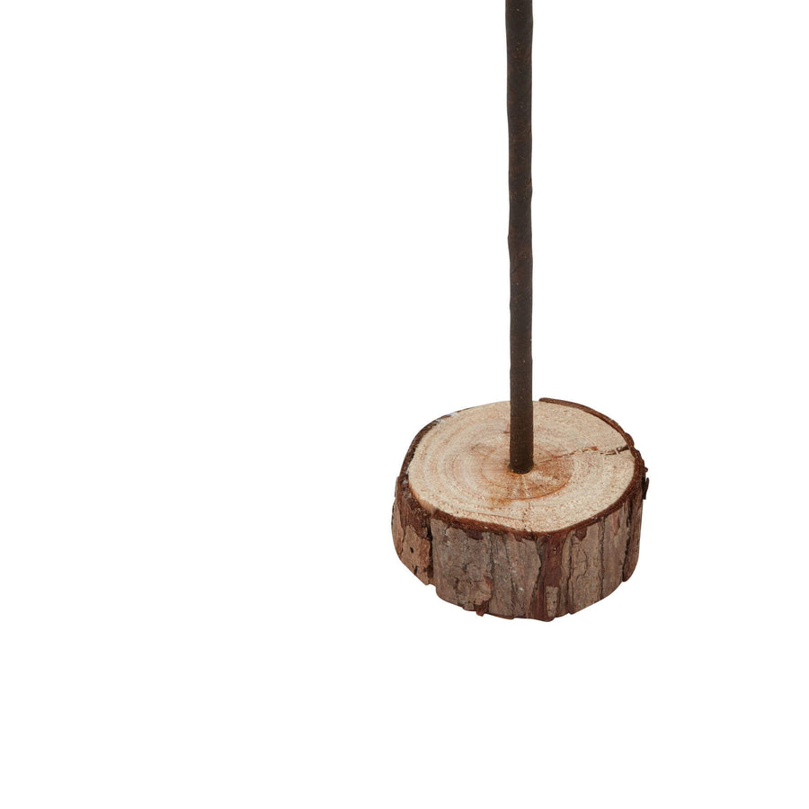 Snow-dusted artificial spindle tree with wood base, 35cm rustic winter decor by Sostter at brixbailey.com
