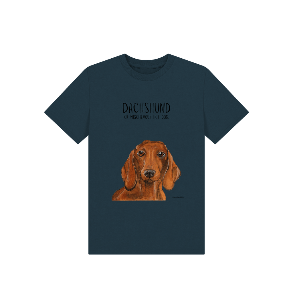 Mischievous Hot Dog Kids' T-Shirt – Small Pup, Big Attitude!