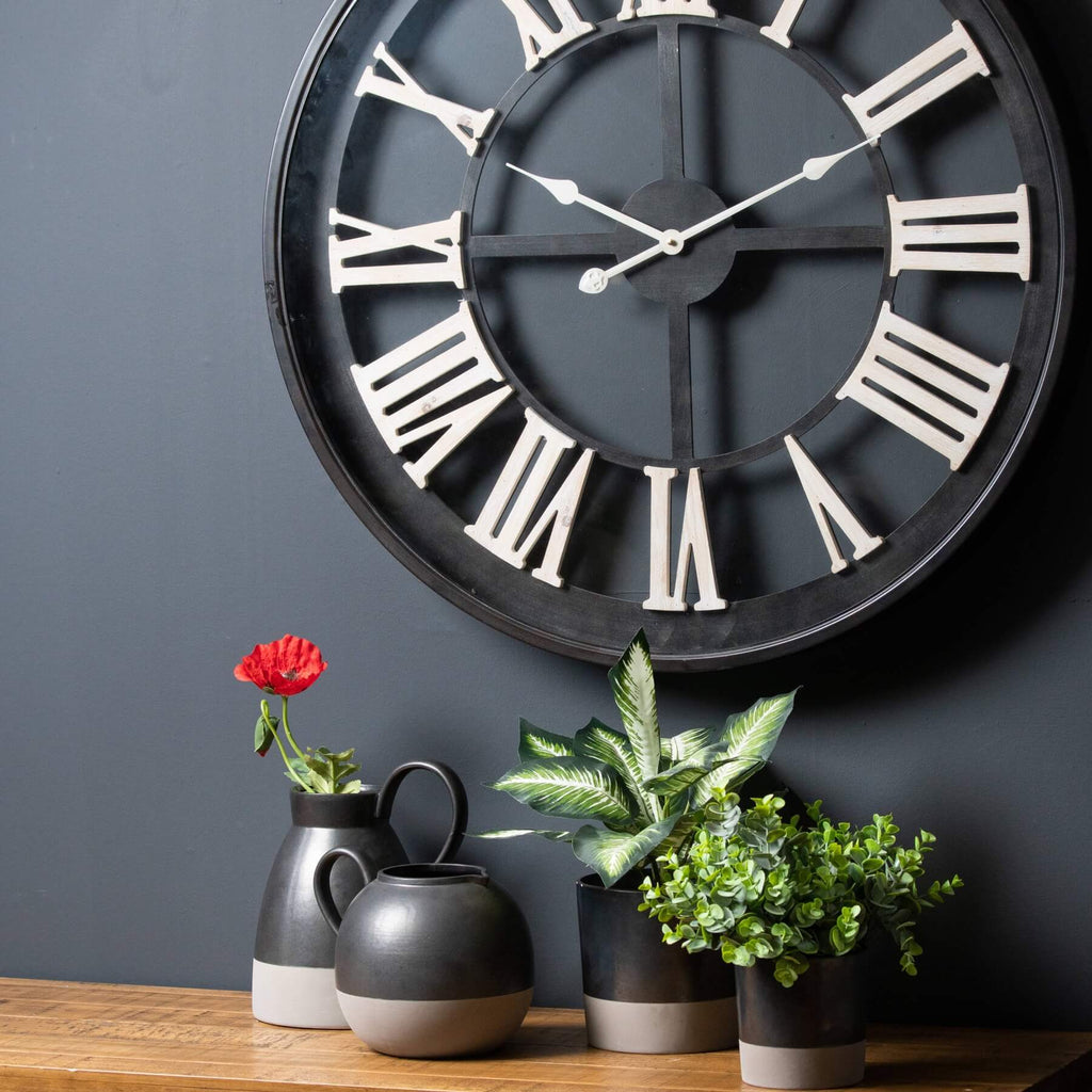 Sleek metallic grey ceramic planter with minimalist design for modern home decor by Sostter at brixbailey.com