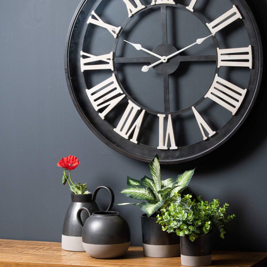 Sleek metallic grey ceramic planter with minimalist design for modern home decor by Sostter at brixbailey.com