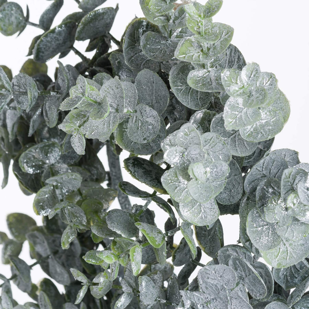 Frosted eucalyptus wreath with candle center, handcrafted winter decor for mantels or entryways by RoomLondon at brixbailey.com