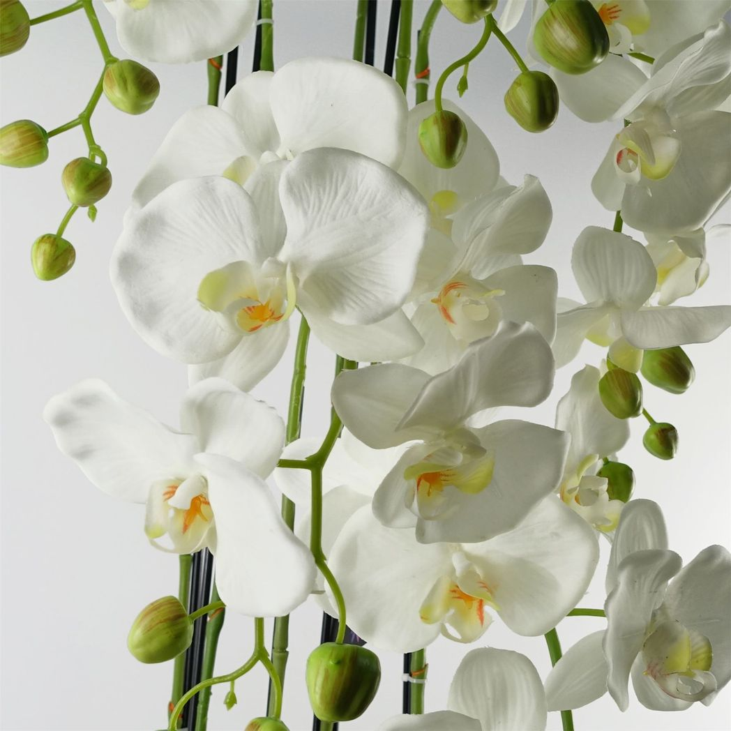 110cm Large White Orchid Plant with 41 Real Touch Flowers
