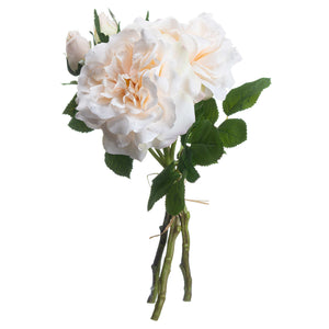 Artificial peachy cream rose bouquet with natural twine, perfect for weddings and home decor  by sostter at brixbailey.com