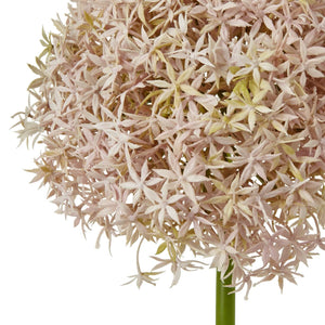 Lifelike lavender faux allium stem, 90cm tall with spherical lilac blooms, perfect for floral arrangements by sostter at brixbailey.com