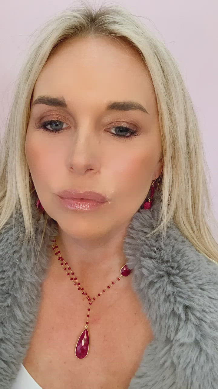 Del Mar Earring in Ruby