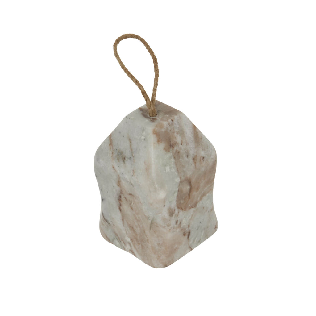White marble doorstop with house silhouette, natural veining, elegant home decor for doors by RoomLondon at brixbailey.com