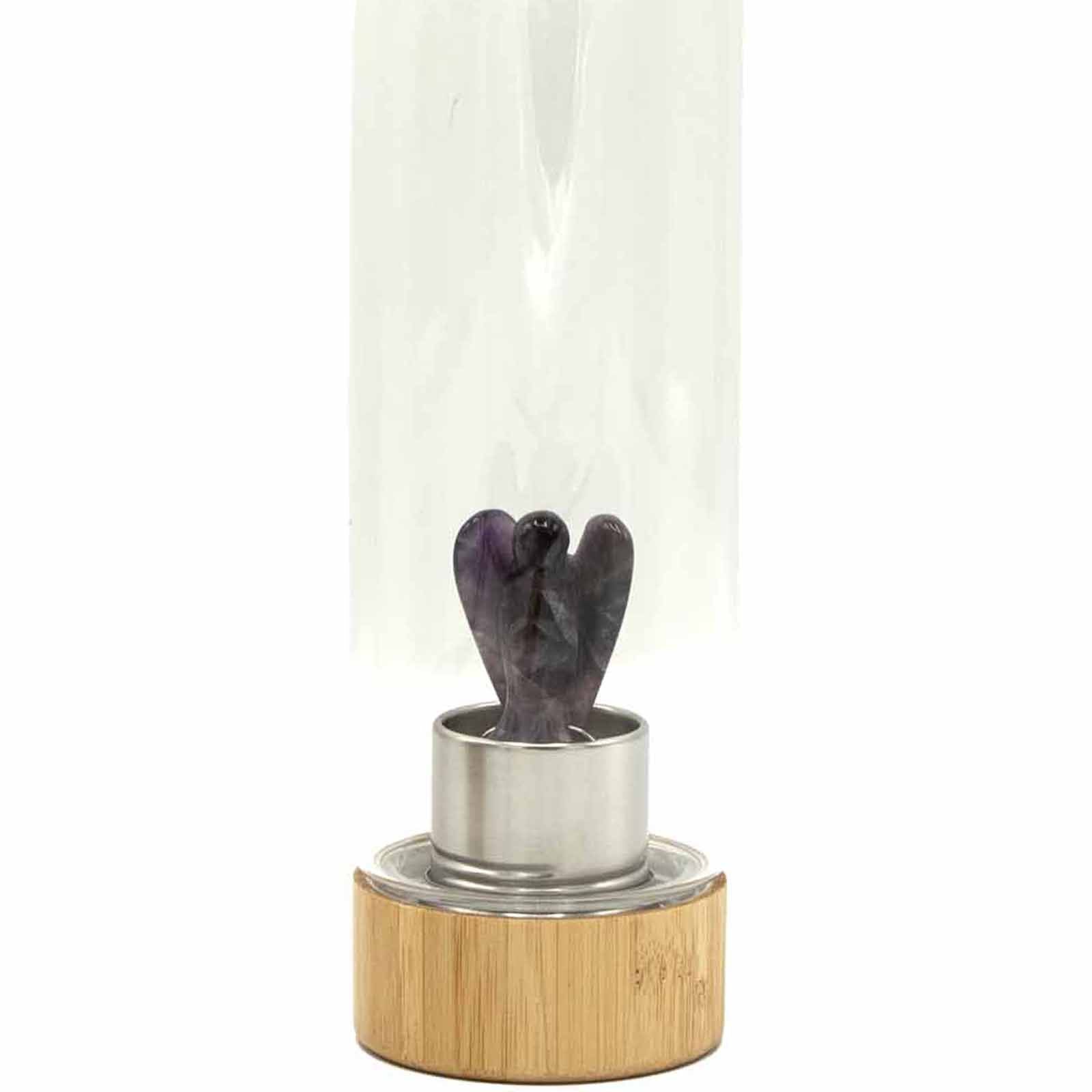 Crystal Infused Glass Water Bottle Amethyst