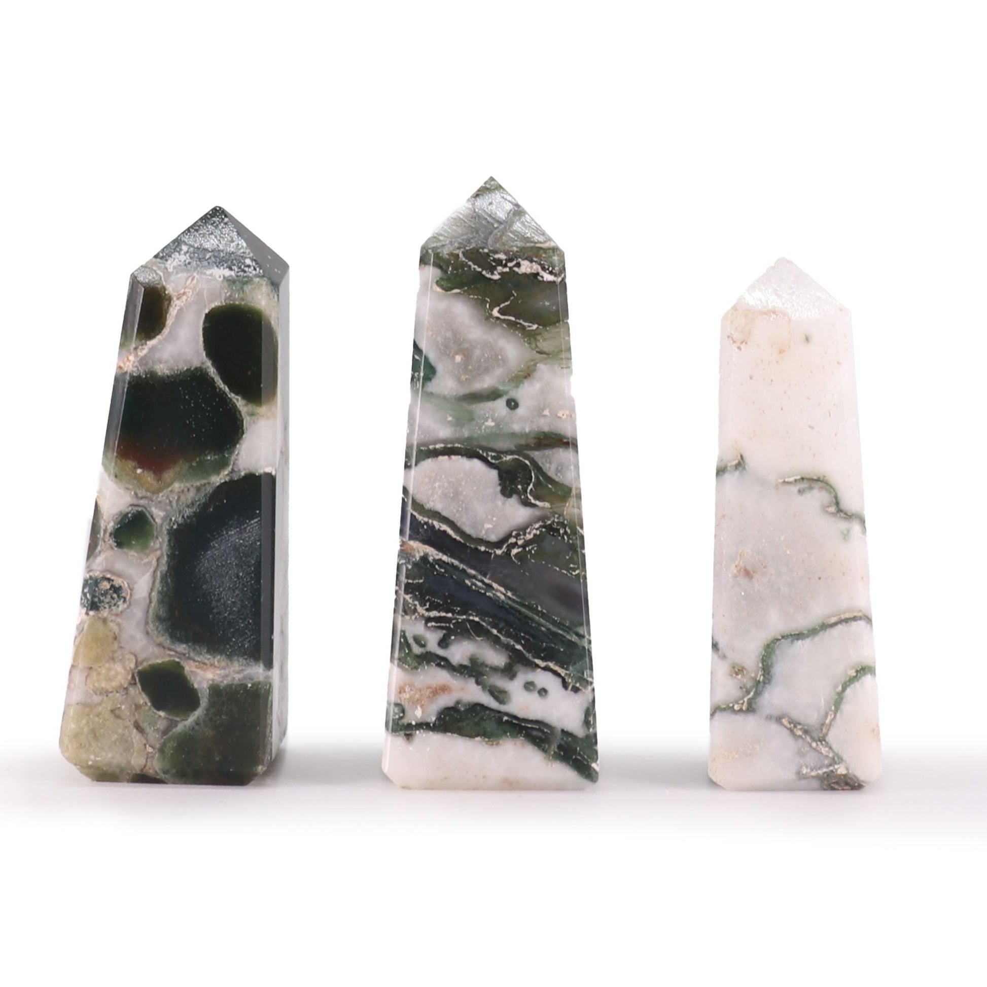 Moss Agate Obelisk Point 5cm Gemstone