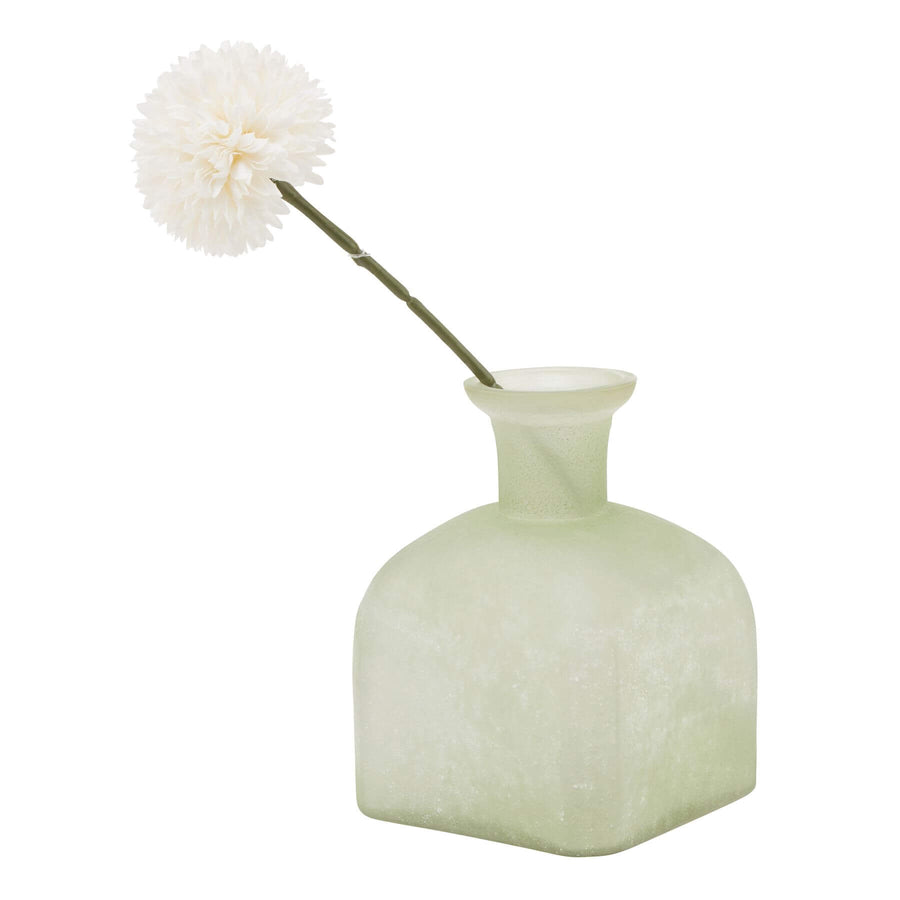 Smoked sage glass candle holder vase with aged brass accents, 15cm tall, modern rustic home decor centerpiece by Sostter at brixbailey.com