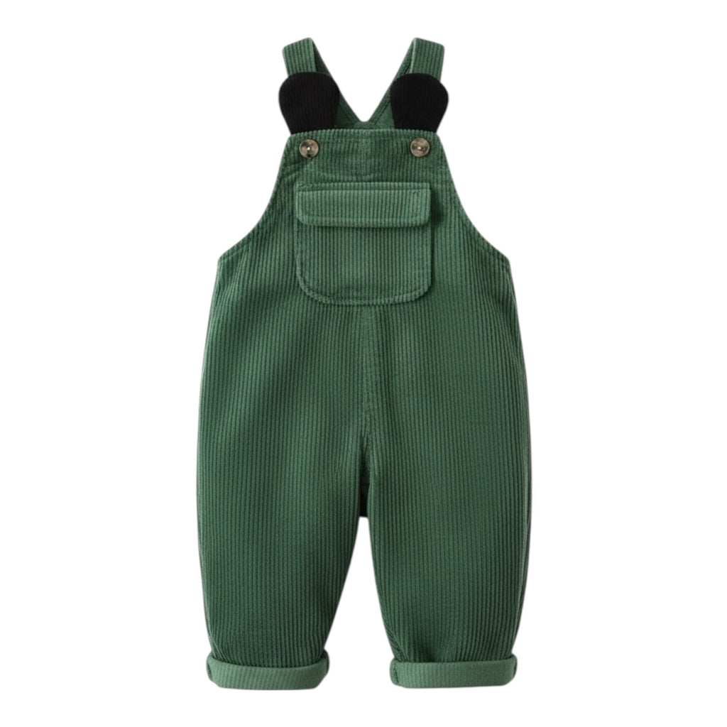 Green Corduroy Dungarees with Ear Detail
