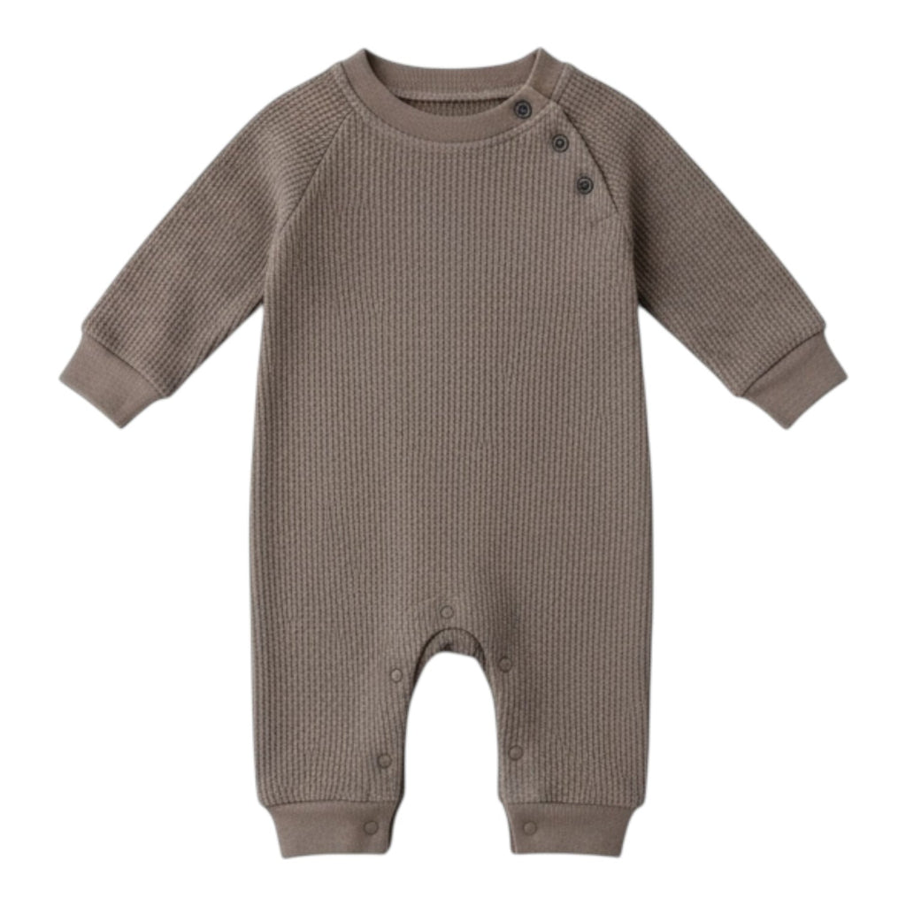Waffle Long Sleeve Baby Romper