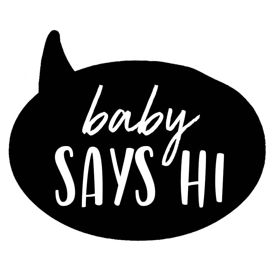 Baby Says Hi Slogan Personalise T-shirt - White