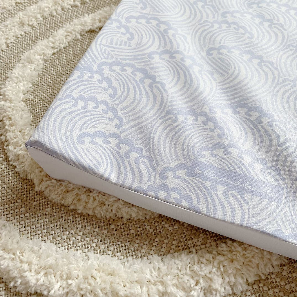 Anti-Roll Wedge Changing Mat - Blue Ocean Waves Print