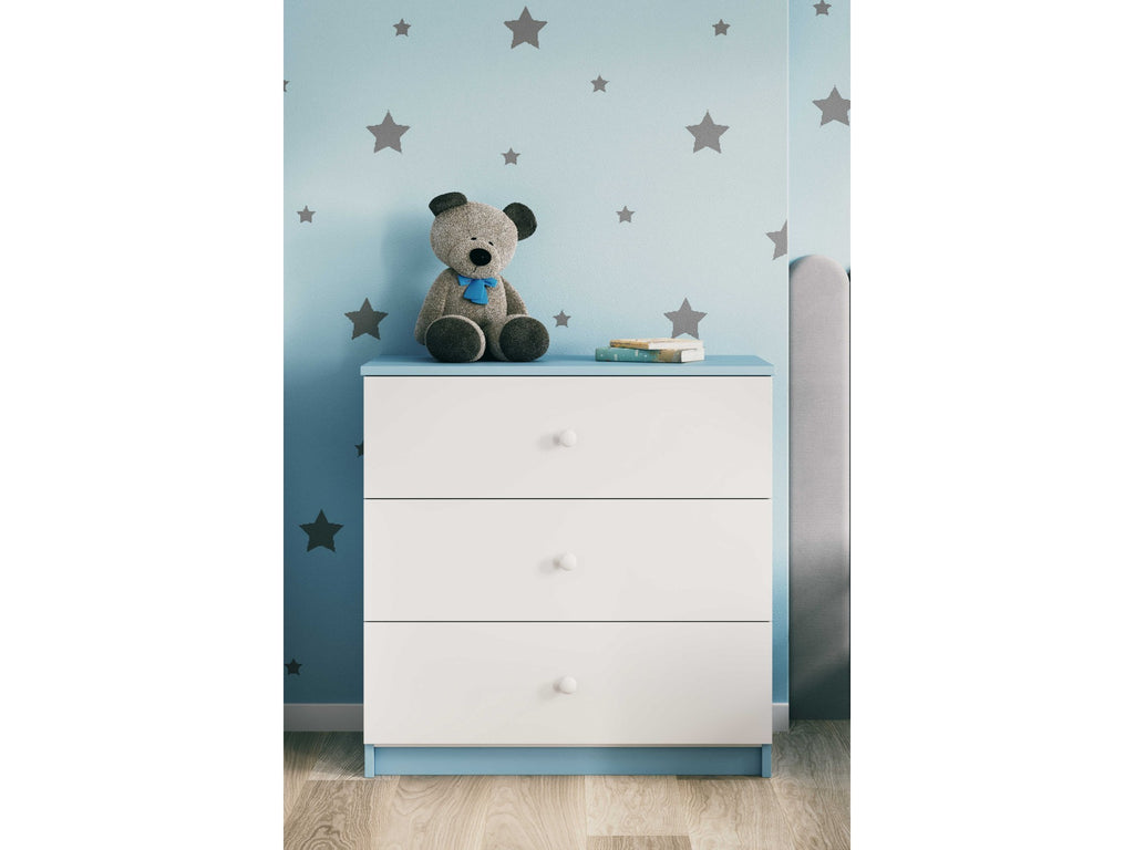 babydreams chest of drawers in a functional setup showing smooth-gliding drawers and wall-mount safety