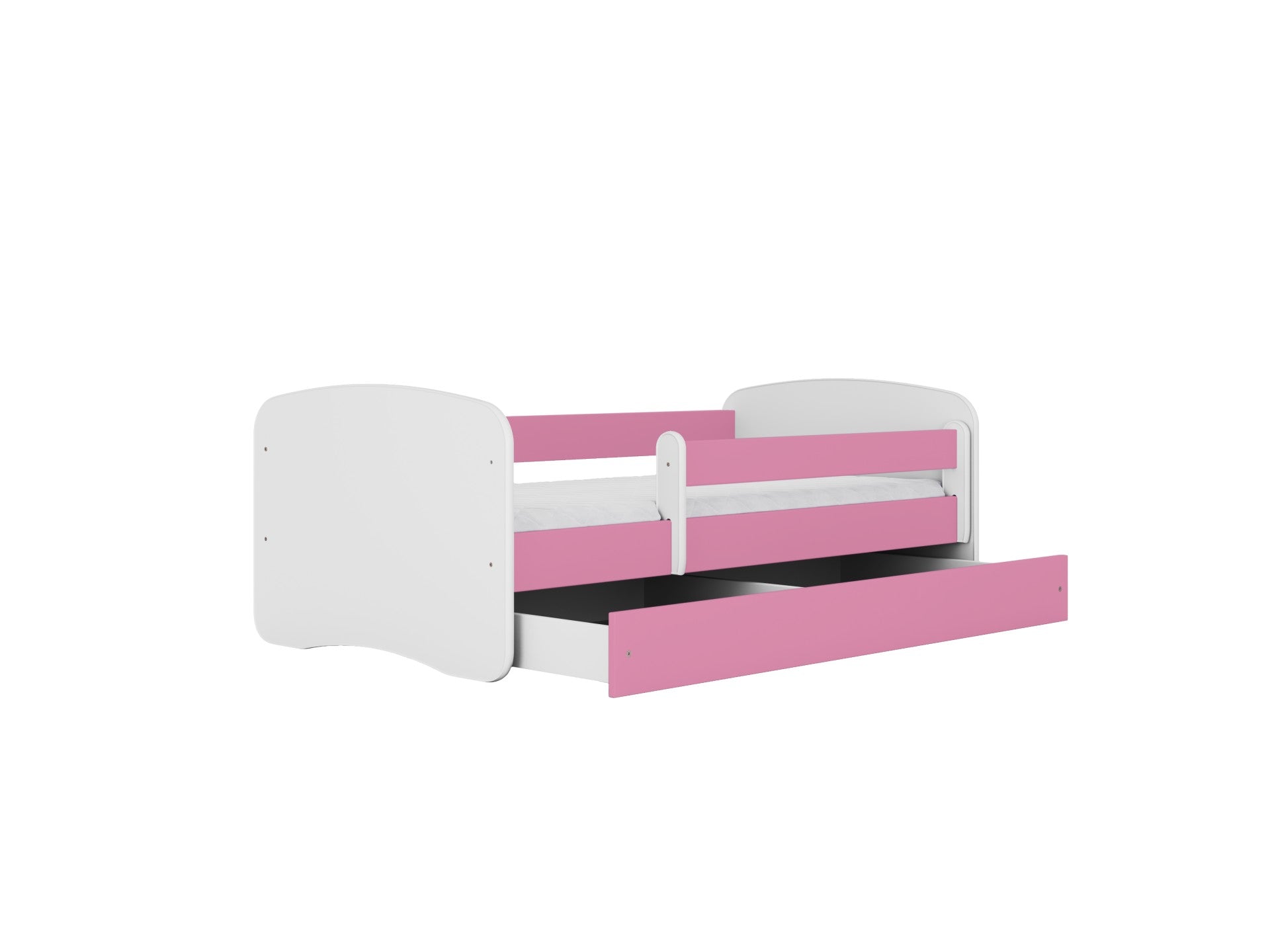 babydreams children's bed with birch slat frame and two-drawer storage in a cozy bedroom setting