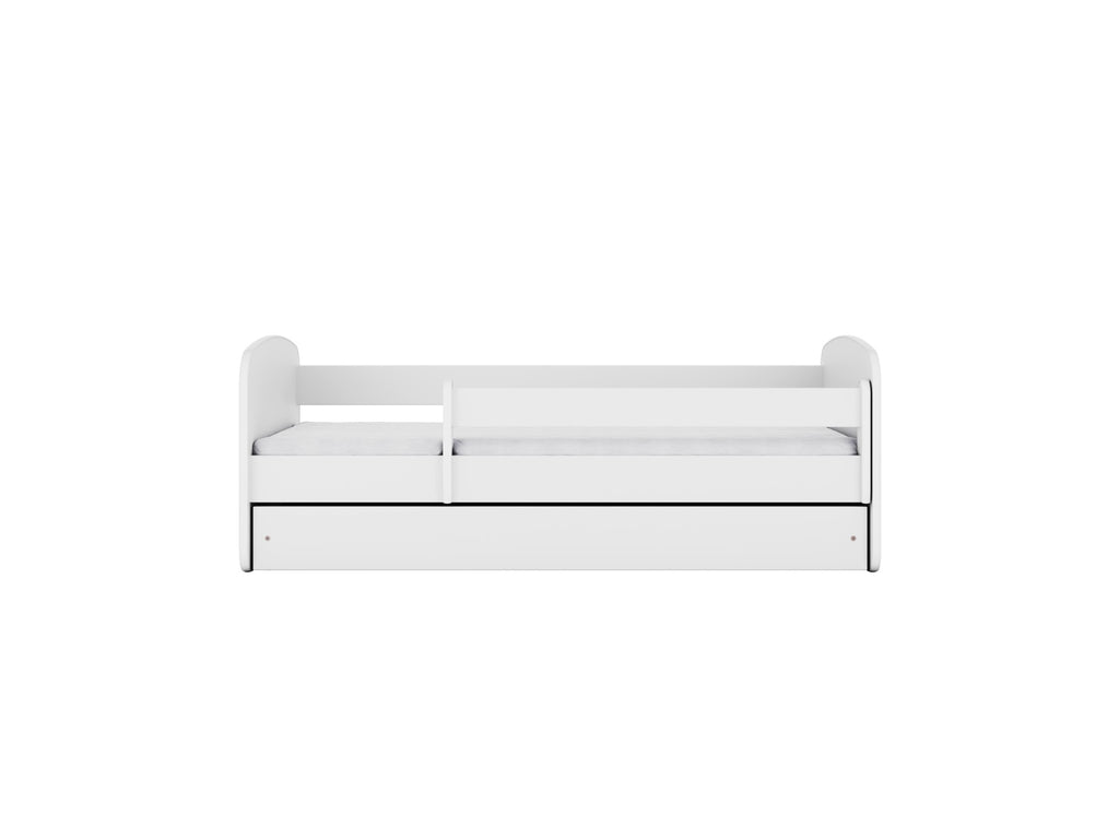babydreams childrens bed with birch slat frame and two-drawer storage unit