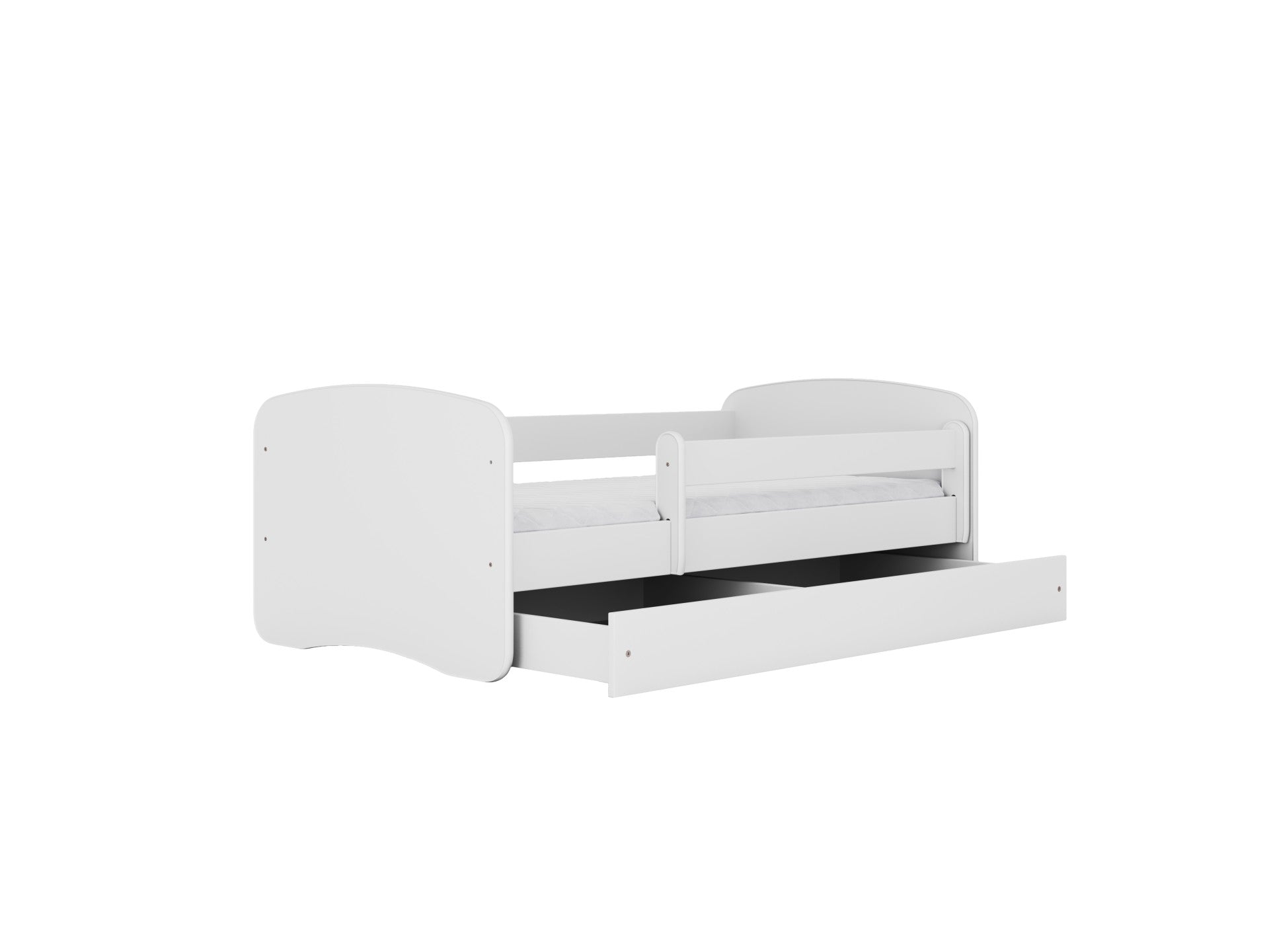 babydreams childrens bed with birch slat frame and two-drawer storage unit