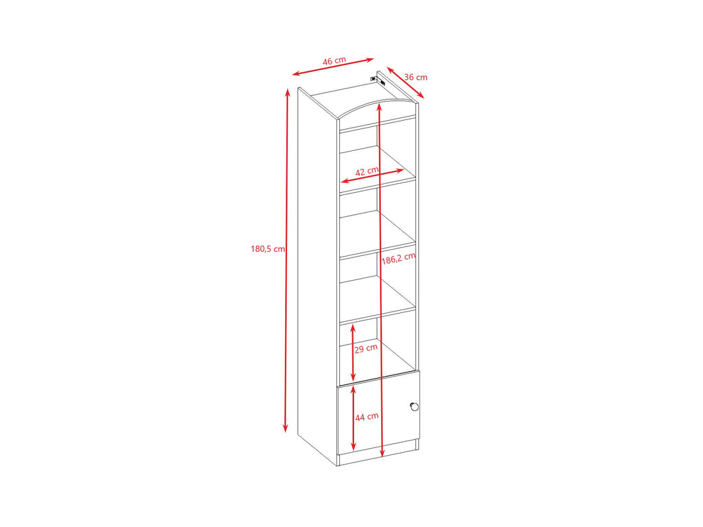 babydreams single shelf in a vibrant kids room with soft morning light highlighting its safe rounded edges