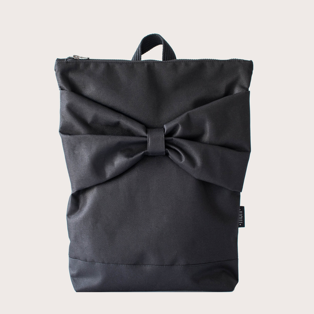 Stylish Black Bow Backpack – Waterproof & Spacious by Muni at brixbailey.com