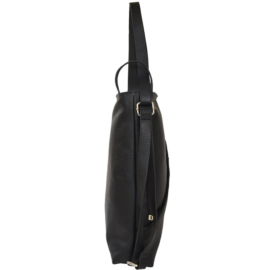 Black Pebbled Leather Convertible Tote Backpack – Versatile & Ethical by Brix + Bailey at brixbailey.com