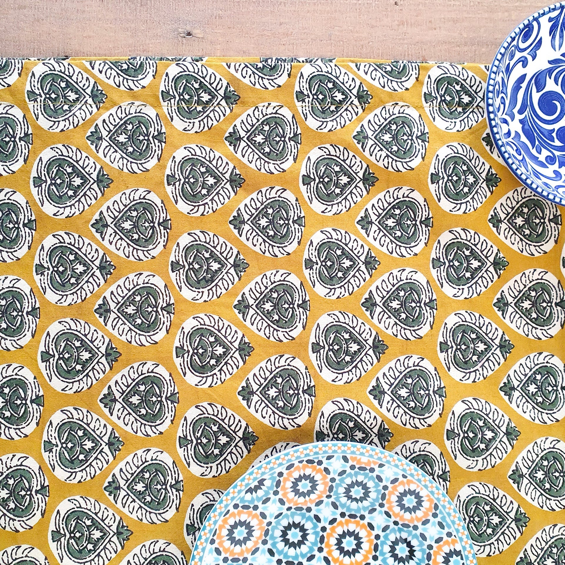 Bagru block-printed placemats set of 2, handmade table mats