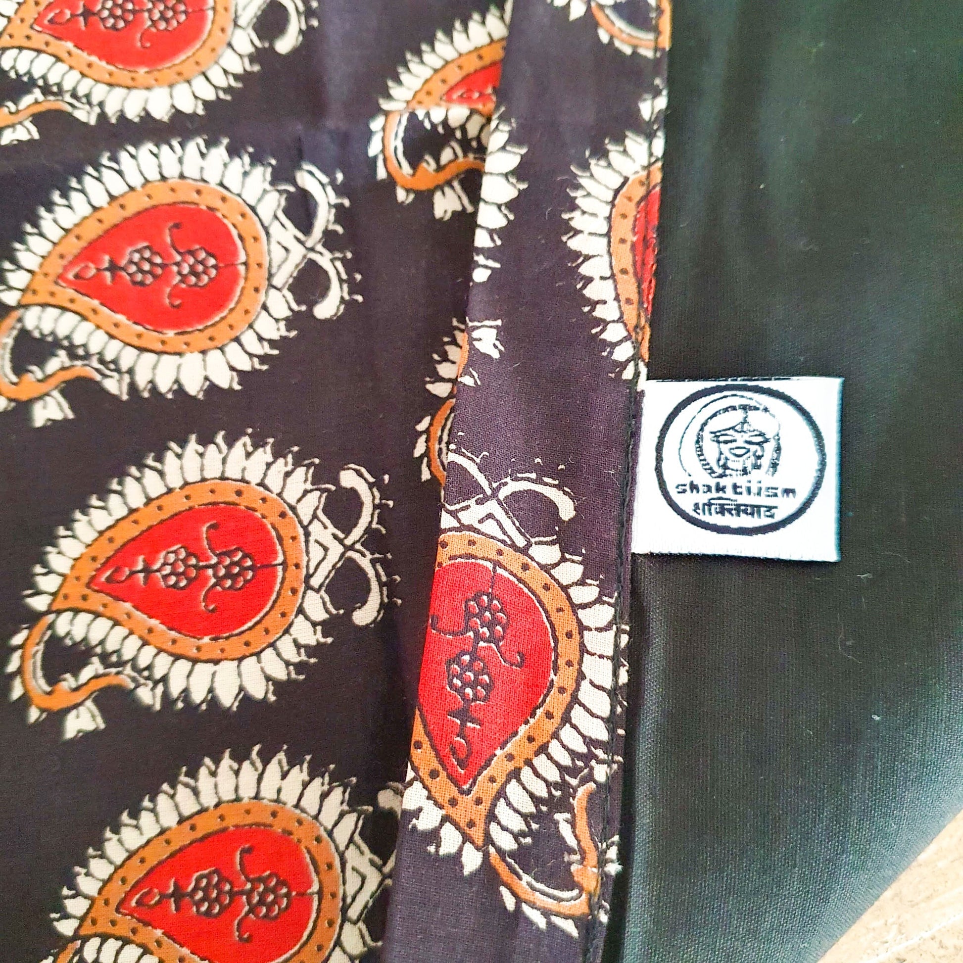 Bagru paisley block-printed placemats set of 2, handmade table mats