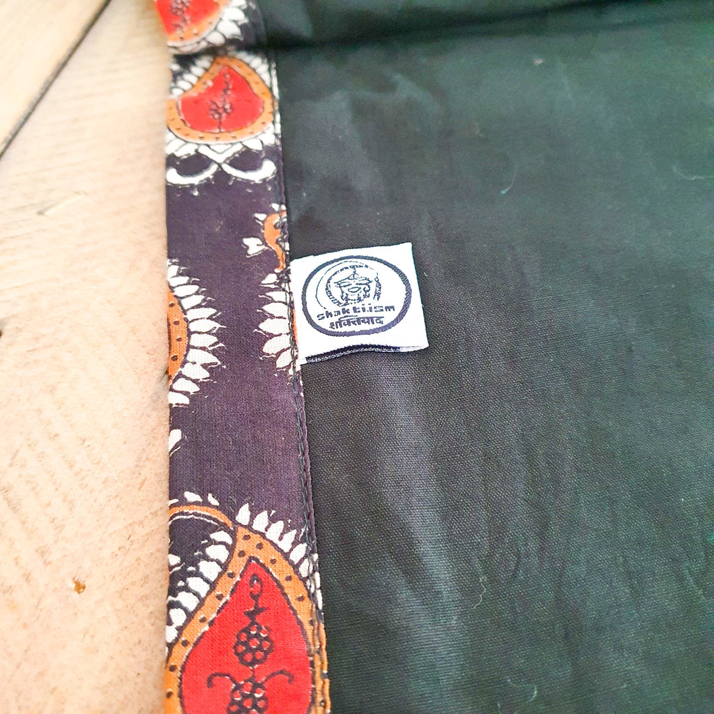 Bagru paisley block-printed placemats set of 2, handmade table mats