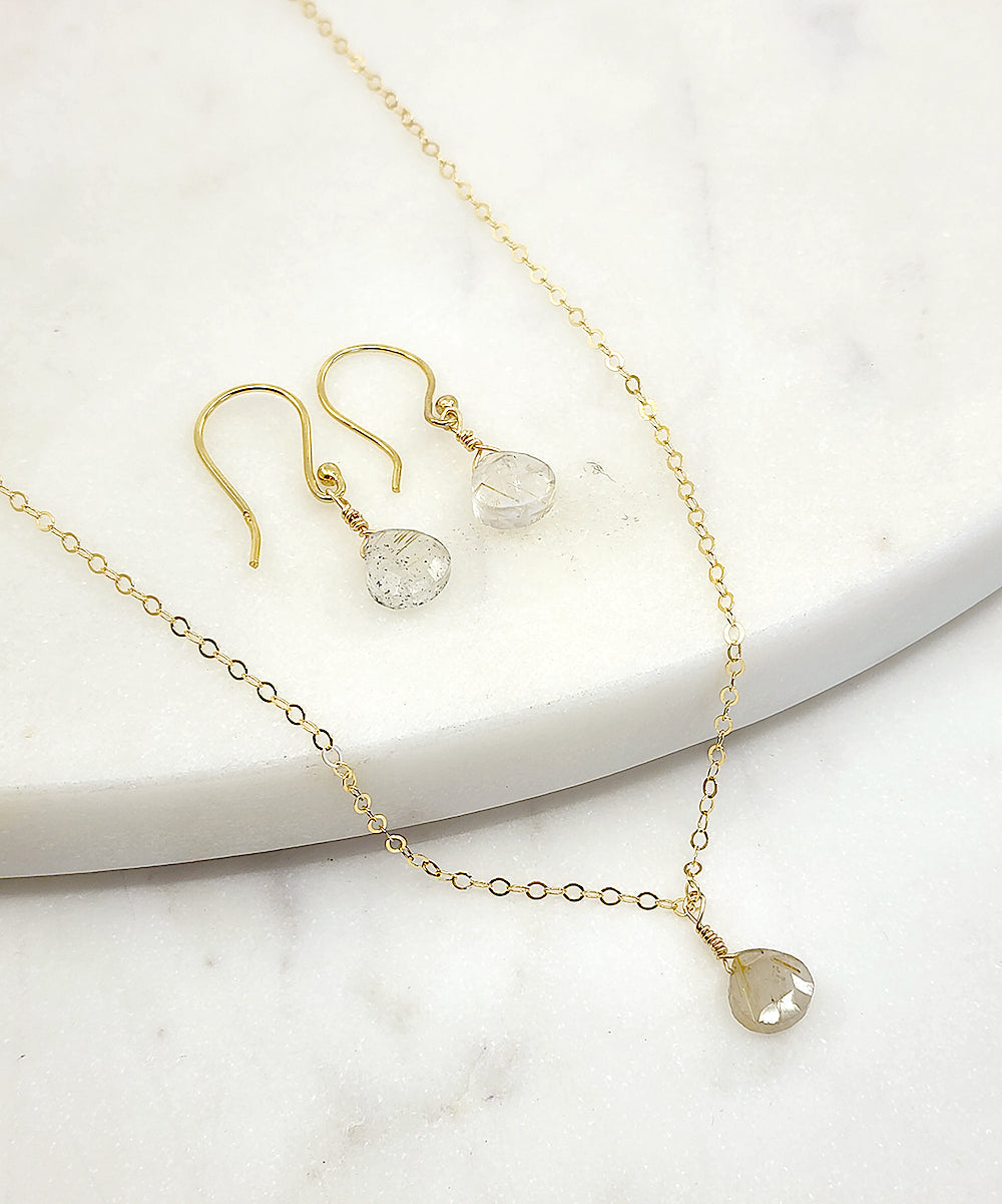 Bailey Set in Golden Rutilated Quartz and Vermeil