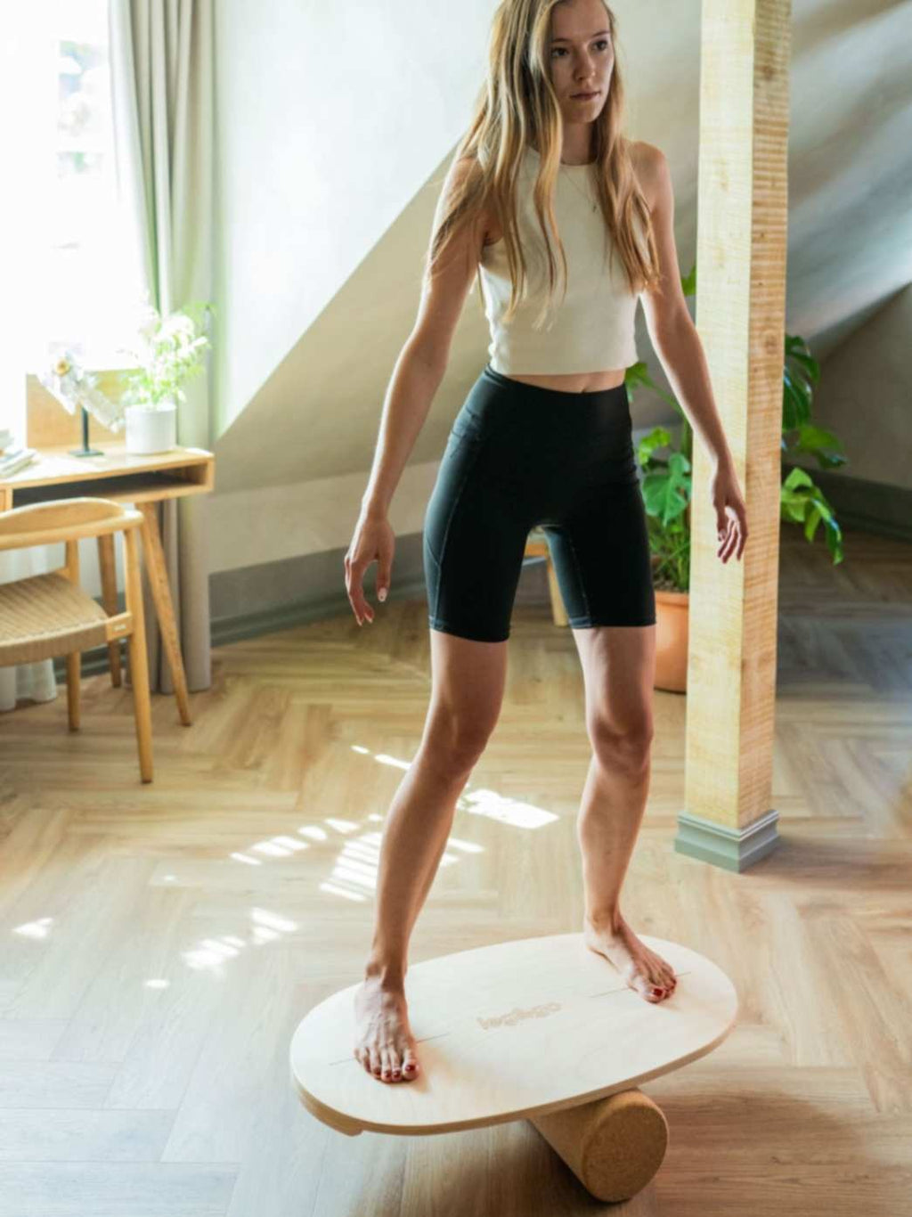 Round Balance Board With Exercise Roll - No Logo