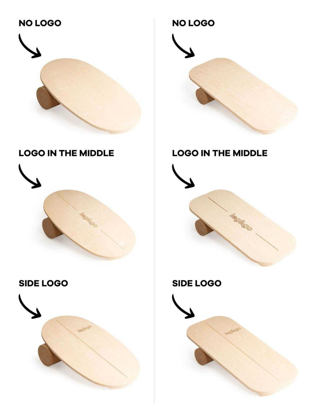 Round Balance Board With Exercise Roll - Side Logo