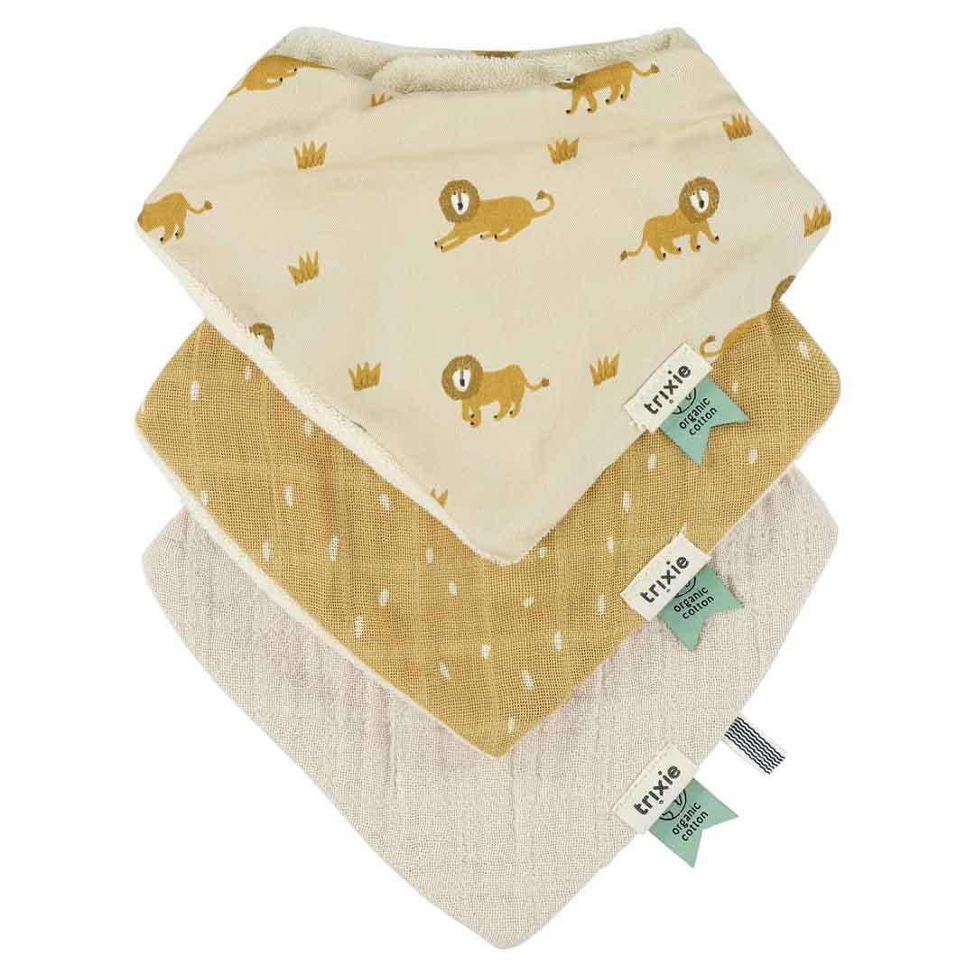 Beautiful Set of 3 Bandana Bibs - Organic Cotton, Absorbent & Adjustable for Babies 0m+ by Trixie Baby at www.brixbailey.com
