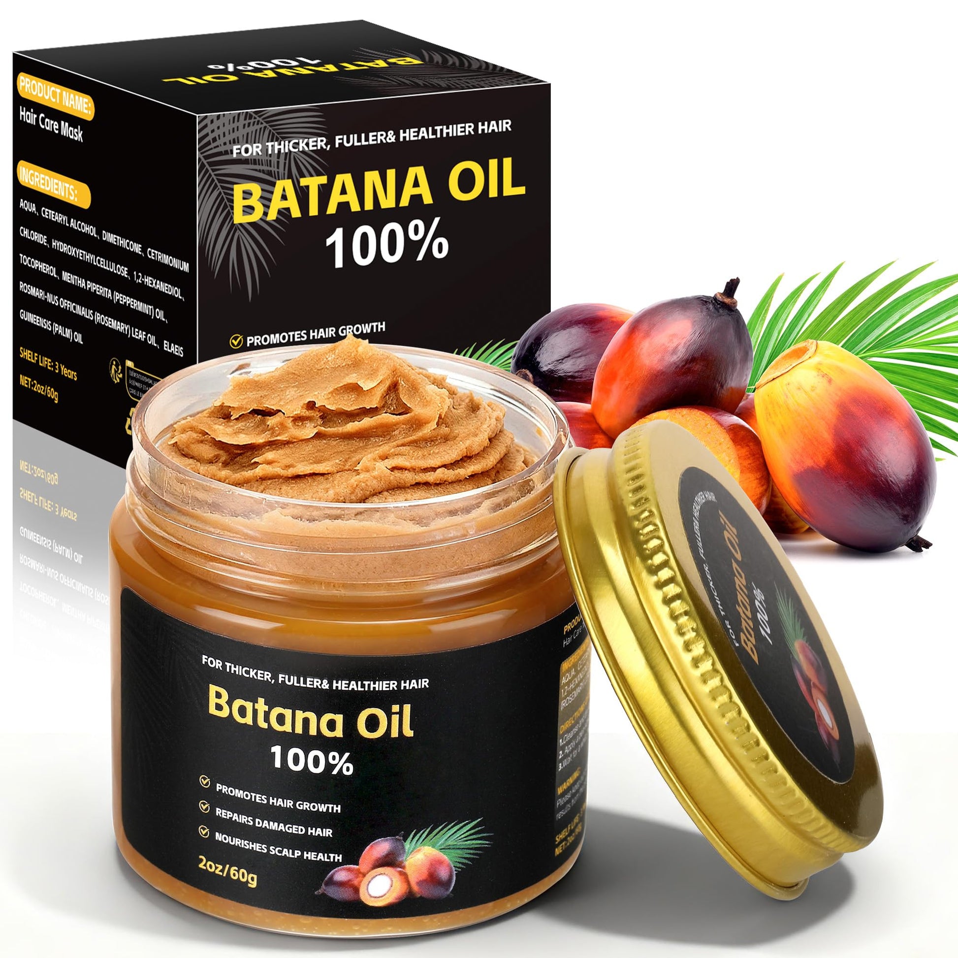Raw Batana Oil For Hair Growth – 100% Natural Organic Batana Oil, Unrefined & Non-Greasy