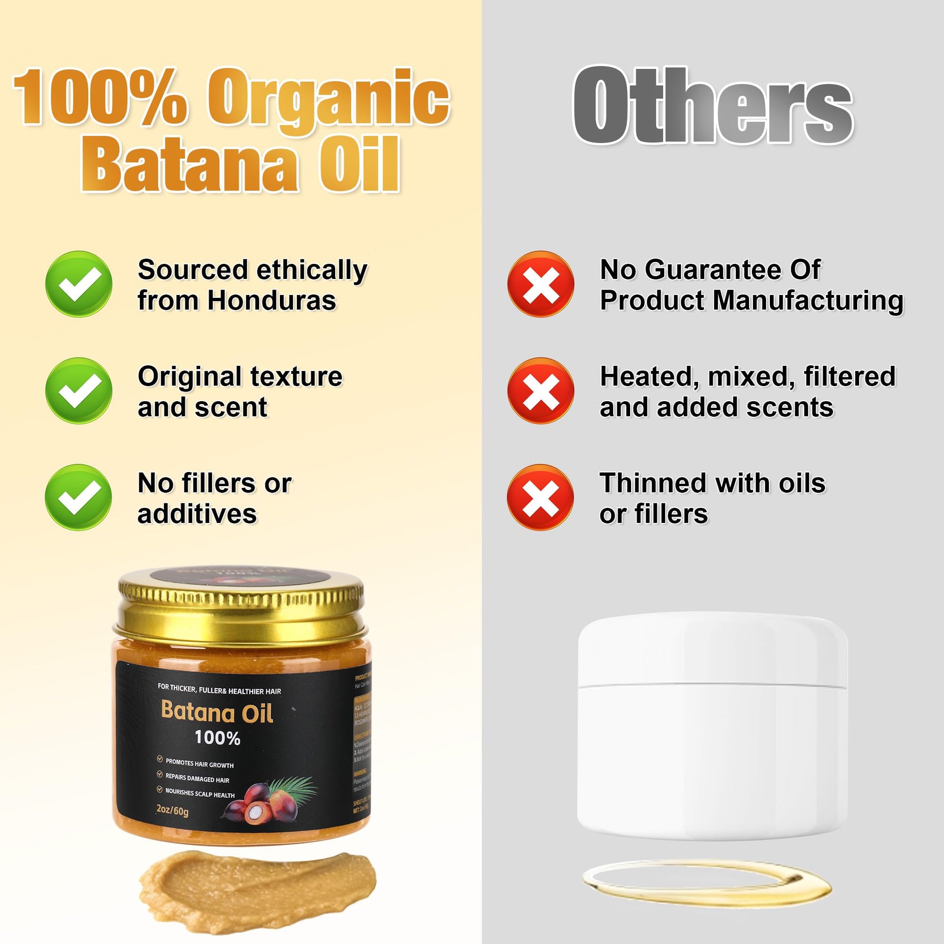 Raw Batana Oil For Hair Growth – 100% Natural Organic Batana Oil, Unrefined & Non-Greasy