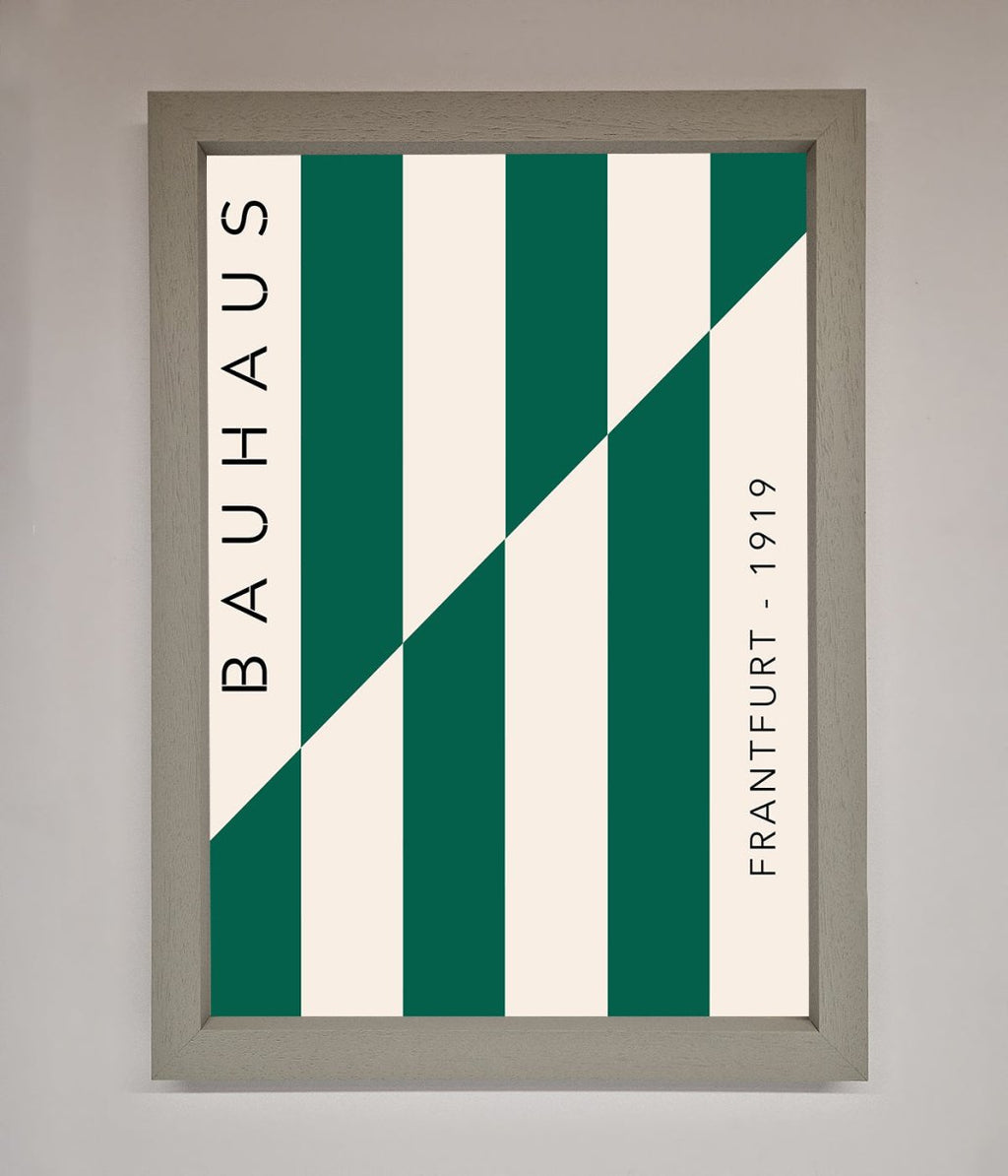 Bauhaus Green And White Framed Print