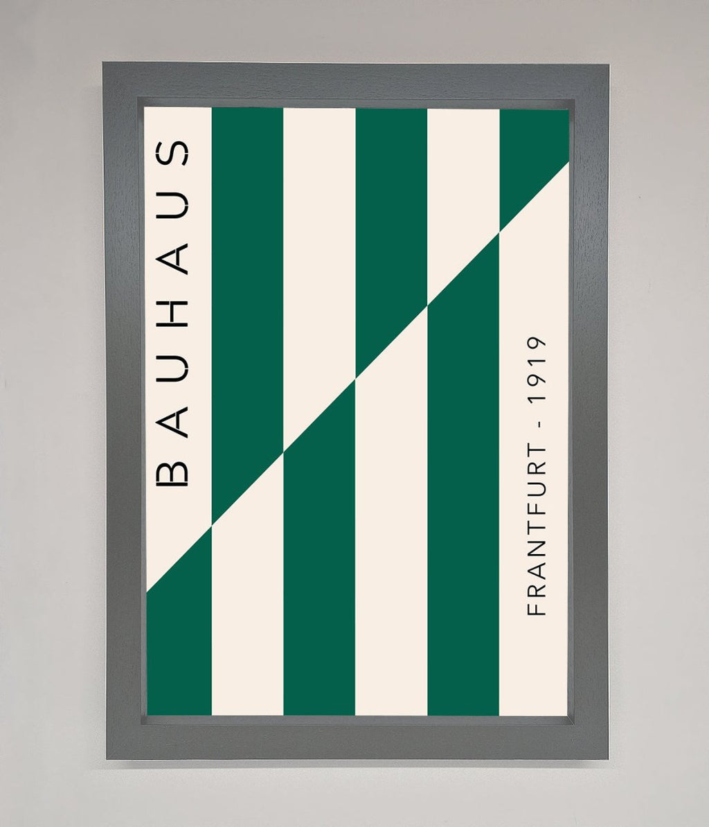 Bauhaus Green And White Framed Print