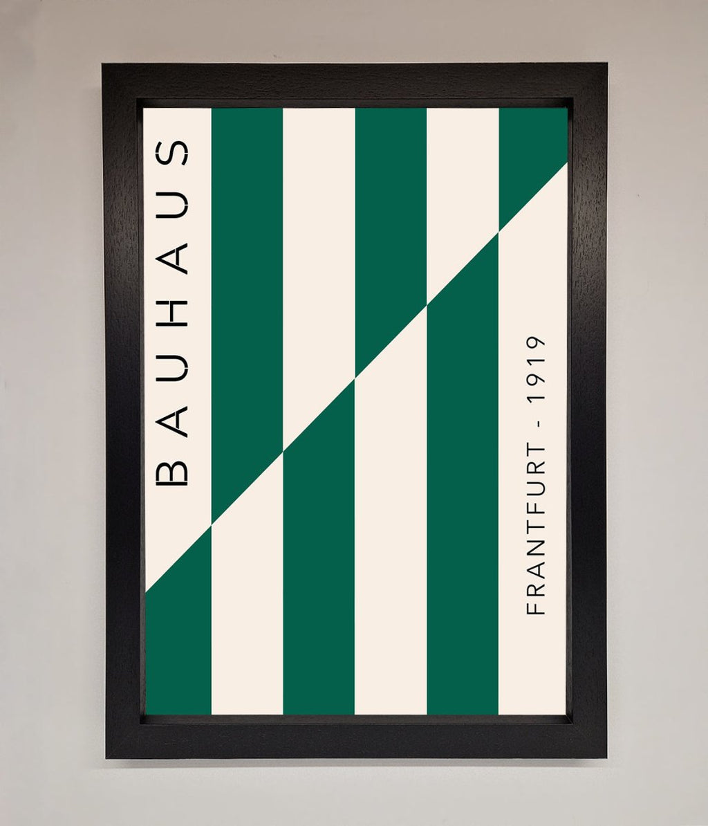Bauhaus Green And White Framed Print