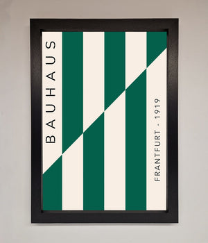 Bauhaus Green And White Framed Print