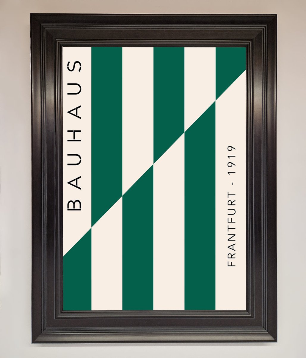 Bauhaus Green And White Framed Print