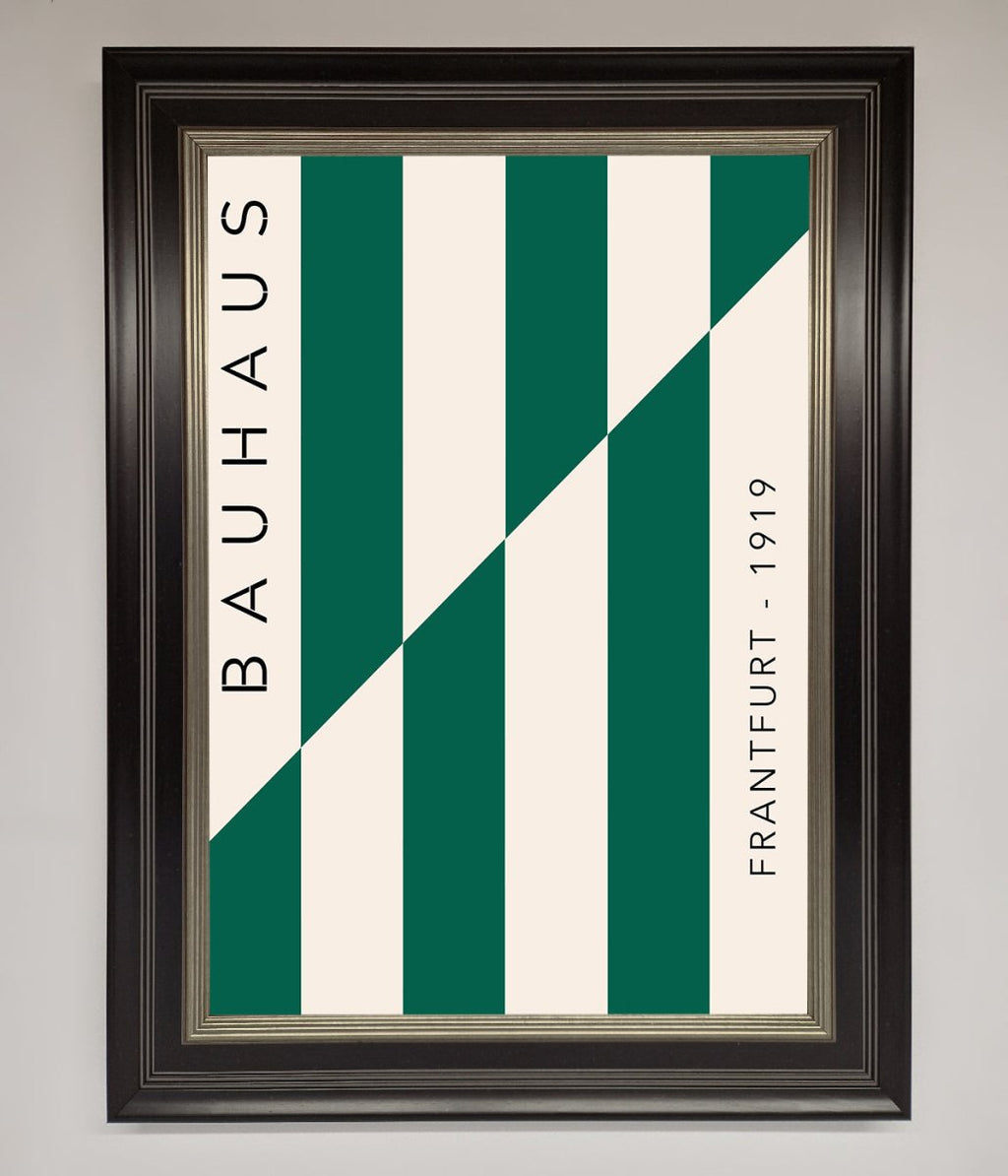 Bauhaus Green And White Framed Print