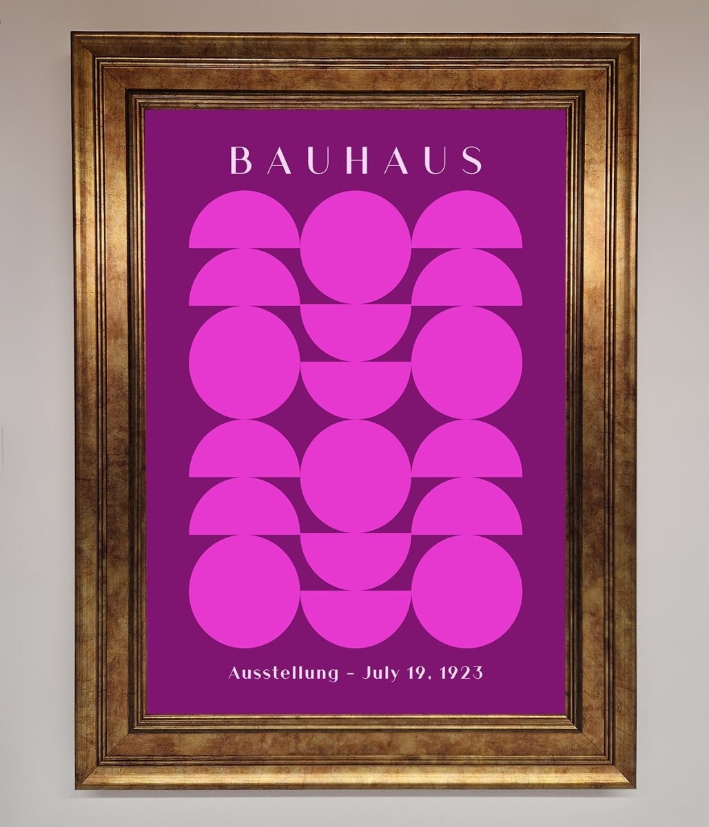 Bauhaus Pink And Purple Abstract Framed Print