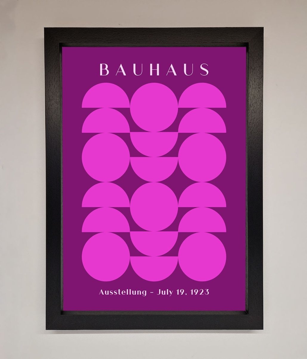 Bauhaus Pink And Purple Abstract Framed Print