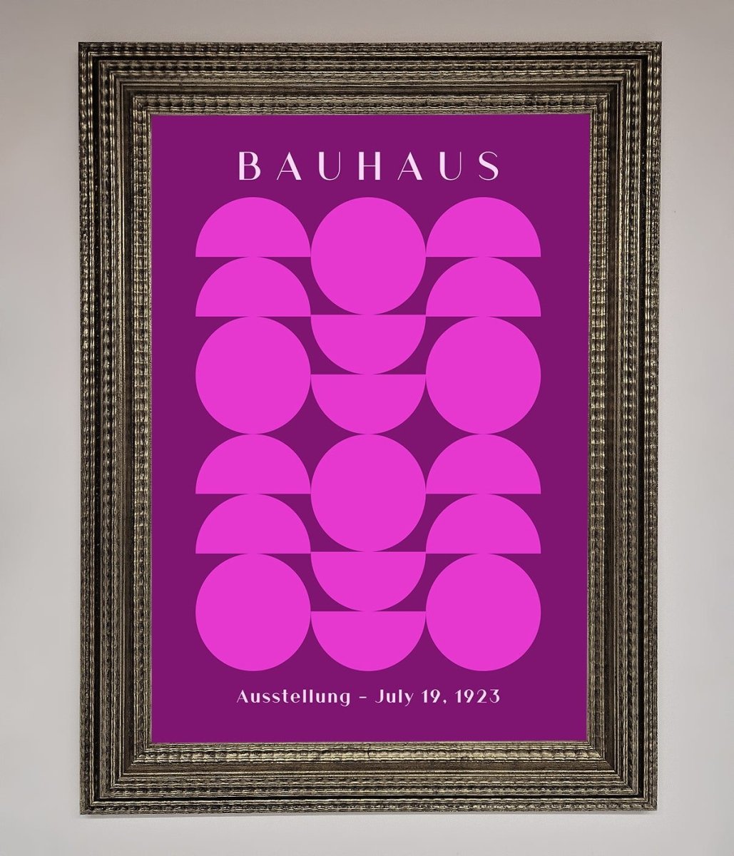 Bauhaus Pink And Purple Abstract Framed Print